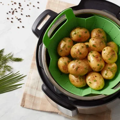 Instant Pot Official Silicone Steamer Basket With Handles - Green