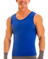 Instaslim Men's Big & Tall Compression Activewear Muscle Tank Top In Blue