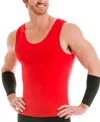 Instaslim Men's Big & Tall Compression Activewear Muscle Tank Top In Red