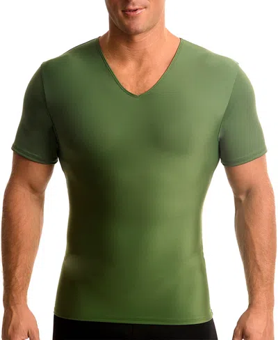 Instaslim Men's Big & Tall Compression Activewear Short Sleeve Crewneck T-shirt In Green