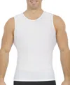 Instaslim Men's Big & Tall Power Mesh Compression Sleeveless Crewneck Shirt In White