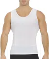 Instaslim Men's Power Mesh Compression Sleeveless Crewneck Shirt In White