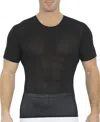 Instaslim Men's Power Mesh Compression Short Sleeve Crewneck T-shirt In Black