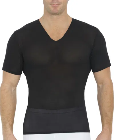 Instaslim Men's Power Mesh Compression Short Sleeve V-neck T-shirt In Black