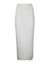 Institution Elegant High-waisted Wool Skirt In White