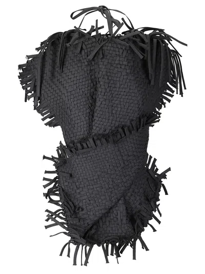 INSTITUTION HAND-WOVEN TOP WITH STRINGS