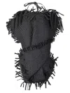 Institution Hand-woven Top With Strings In Black