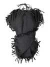 Institution Hand-woven Top With Strings In Black