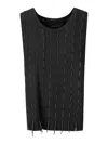 Institution Laces Basted Knit Tank In Black