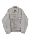 In・stru(men-tal) Bleached Denim Jacket In Gray