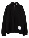 In・stru(men-tal) Half-zip Cotton Sweatshirt In Black