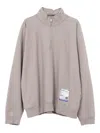 In・stru(men-tal) Half-zip Label Sweatshirt In Gray