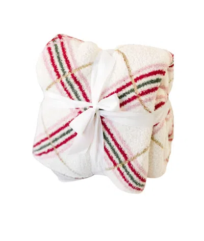 Instyle Get Cozy Christmas Plaid Blanket In Red Plaid In Gray