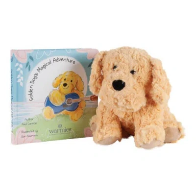 Intelex Kids'  Warmies® Microwavable Plush 13" Golden Dog And Board Book In Brown