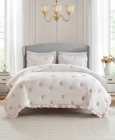 Intelligent Design Aglaia Floral Down Alternative 3-pc. Quilt Set, Full/queen In Pink