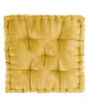 Intelligent Design Azza Chenille Decorative Floor Pillow, 20" X 20" In Yellow