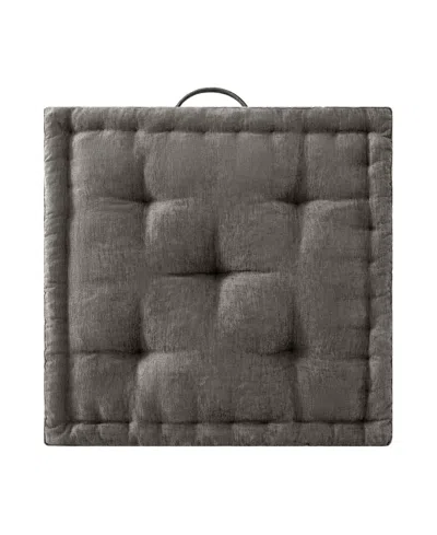 Intelligent Design Azza Chenille Square Floor Pillow Cushion, 24" X 24" In Gray
