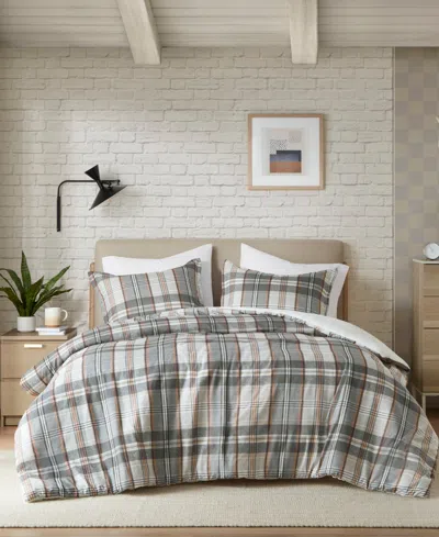 Intelligent Design Blake Plaid 3-pc. Duvet Cover Set, Full/queen In Tan,gray