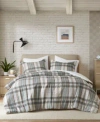 Intelligent Design Blake Plaid Duvet Cover Sets In Tan,gray