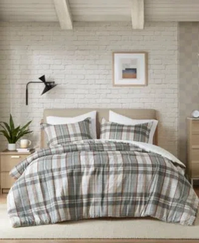 Intelligent Design Blake Plaid Duvet Cover Sets In Tan,gray