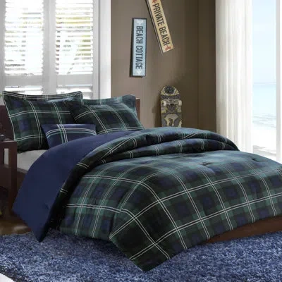 Intelligent Design Brody Plaid Comforter Set In Blue
