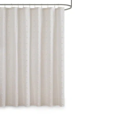 Intelligent Design Brooklyn Cotton Pom Pom Single Shower Curtain In Ivory