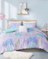 Intelligent Design Cassiopeia Watercolor Tie Dye 4-pc. Duvet Cover Set, King/california King In Aqua