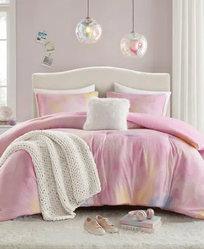 Intelligent Design Cassiopeia Watercolor Tie Dye 4-pc. Comforter Set, King/california King In Pink