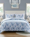 Intelligent Design Christa Floral Striped Duvet Cover Sets In Blue
