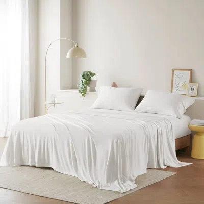 Intelligent Design Cotton Blend Jersey Knit All Season Sheet Set In White