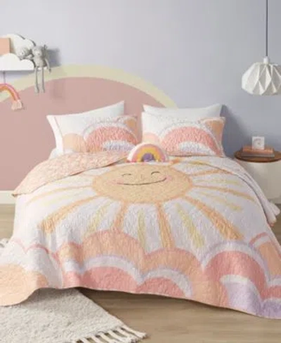 Intelligent Design Dawn Sunshine Coverlet Sets In Pink