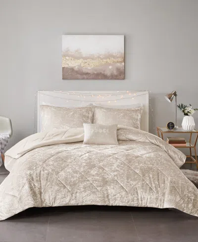 Intelligent Design Felicia Velvet 3-pc. Duvet Cover Set, Twin/twin Xl In Champagne