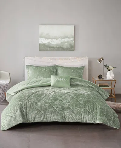 Intelligent Design Felicia Velvet 3-pc. Comforter Set, Twin/twin Xl In Green