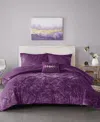 Intelligent Design Felicia Velvet 3-pc. Comforter Set, Twin/twin Xl In Purple