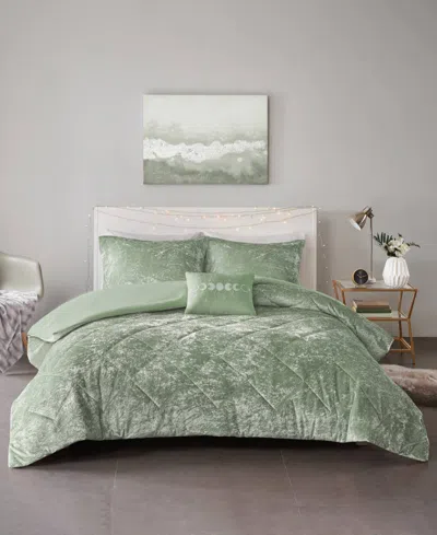 Intelligent Design Felicia Velvet 3-pc. Duvet Cover Set, Twin/twin Xl In Green