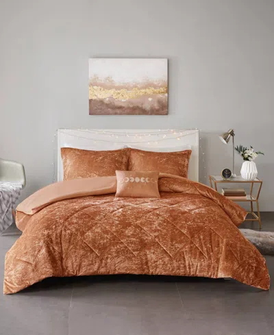 Intelligent Design Felicia Velvet 3-pc. Duvet Cover Set, Twin/twin Xl In Rust