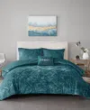Intelligent Design Felicia Velvet 4-piece Duvet Cover Set, Full/queen In Teal