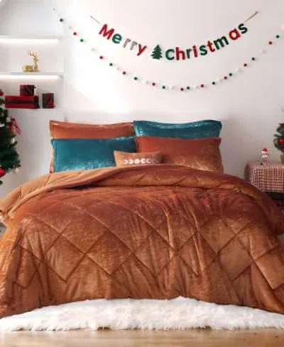 Intelligent Design Felicia Velvet 3 Pc. Duvet Cover Sets In Champagne