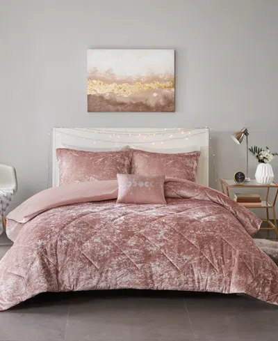 Intelligent Design Felicia Velvet 4-pc. Duvet Cover Set, King/california King In Blush