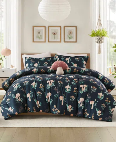 Intelligent Design Gwen Mushroom Garden 4-pc. Comforter Set, Full/queen In Blue