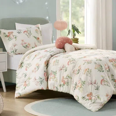 Intelligent Design Gwen Mushroom Garden Comforter Set In Beige