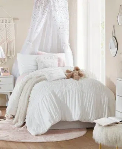 Intelligent Design Ivy Ruched Bow Tie 5 Piece Comforter Sets In Pink