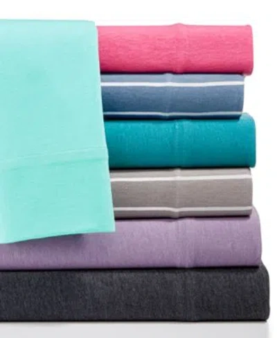 Intelligent Design Jersey Knit Cotton Blend Sheet Set In Charcoal