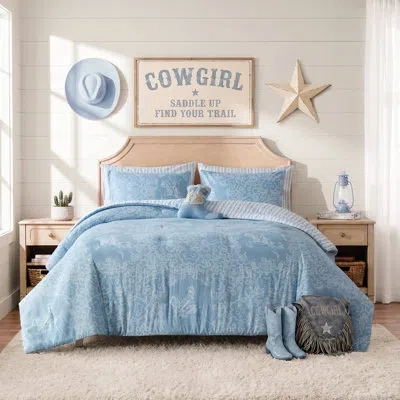 Intelligent Design Jesse Blue Microfiber 4-piece Twin/twin Xl Comforter Set