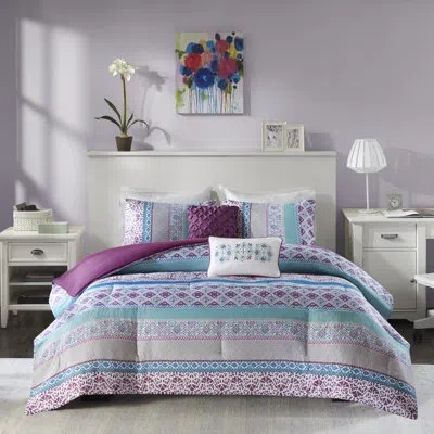 Intelligent Design Joni Comforter Set In Purple