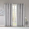 Intelligent Design Khloe Metallic Geometric Printed Grommet Top Energy Saving 100% Blackout Single Curtain Panel In Silver