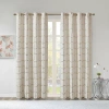 Intelligent Design Khloe Metallic Geometric Printed Grommet Top Energy Saving 100% Blackout Single Curtain Panel In White