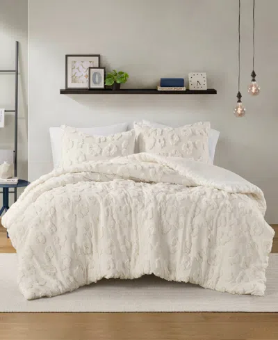 Intelligent Design Larissa Chenille 3-pc. Duvet Cover Set, King/california King In Off-white