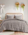 Intelligent Design Lucy Clip Jacquard 3-piece Comforter Set, Full/queen In Grey