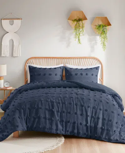 INTELLIGENT DESIGN LUCY CLIP JACQUARD 3-PIECE COMFORTER SET, FULL/QUEEN
